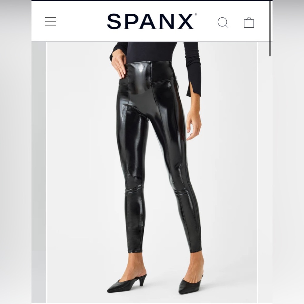 Spanx faux leather black leggings